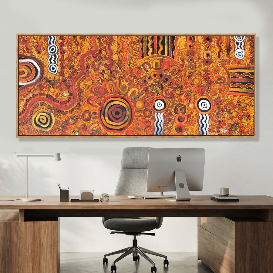 Aboriginal art painting from South Australia representing Country and Indigenous cultural stories