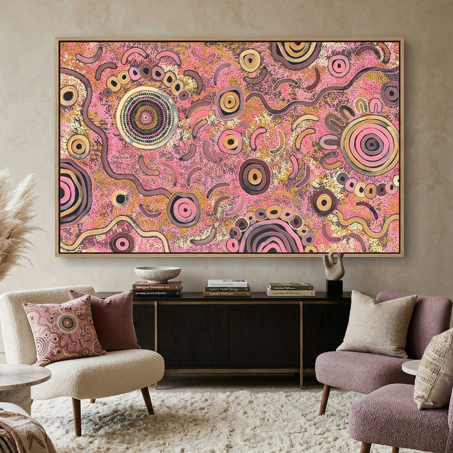 Aboriginal art symbols form a visual language used by Indigenous Australian artists to tell stories about Country, journeys and cultural traditions. This guide explains common Aboriginal art symbols and their meanings.