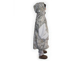 Oversized brown wearable hooded blanket featuring Indigenous aboriginal  inspired dot art pattern and fleece interior