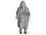Oversized brown wearable hooded blanket featuring Indigenous aboriginal  inspired dot art pattern and fleece interior