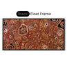 Out on Country Aboriginal wall art by Kelly Taylor presented in a black float frame