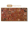 Out on Country Aboriginal art print by Kelly Taylor presented in an oak timber float frame
