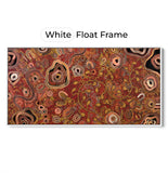 Out on Country Aboriginal canvas print by Kelly Taylor presented in a white float frame