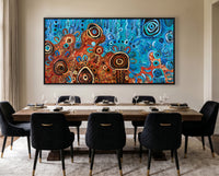 Desert meets the Sea – Aboriginal Art Canvas Print