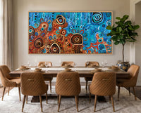 Desert meets the Sea – Aboriginal Art Canvas Print