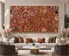 Out on Country by Kelly Taylor displayed as a large Aboriginal canvas print in a luxury designer living space
