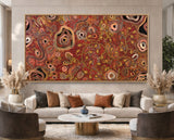 Out on Country by Kelly Taylor displayed as a large Aboriginal canvas print in a luxury designer living space