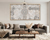 Camping Under the Moonlight Aboriginal wall art creating a feature in a contemporary lounge room.