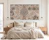 Camping Under the Moonlight Aboriginal wall art in a modern bedroom.