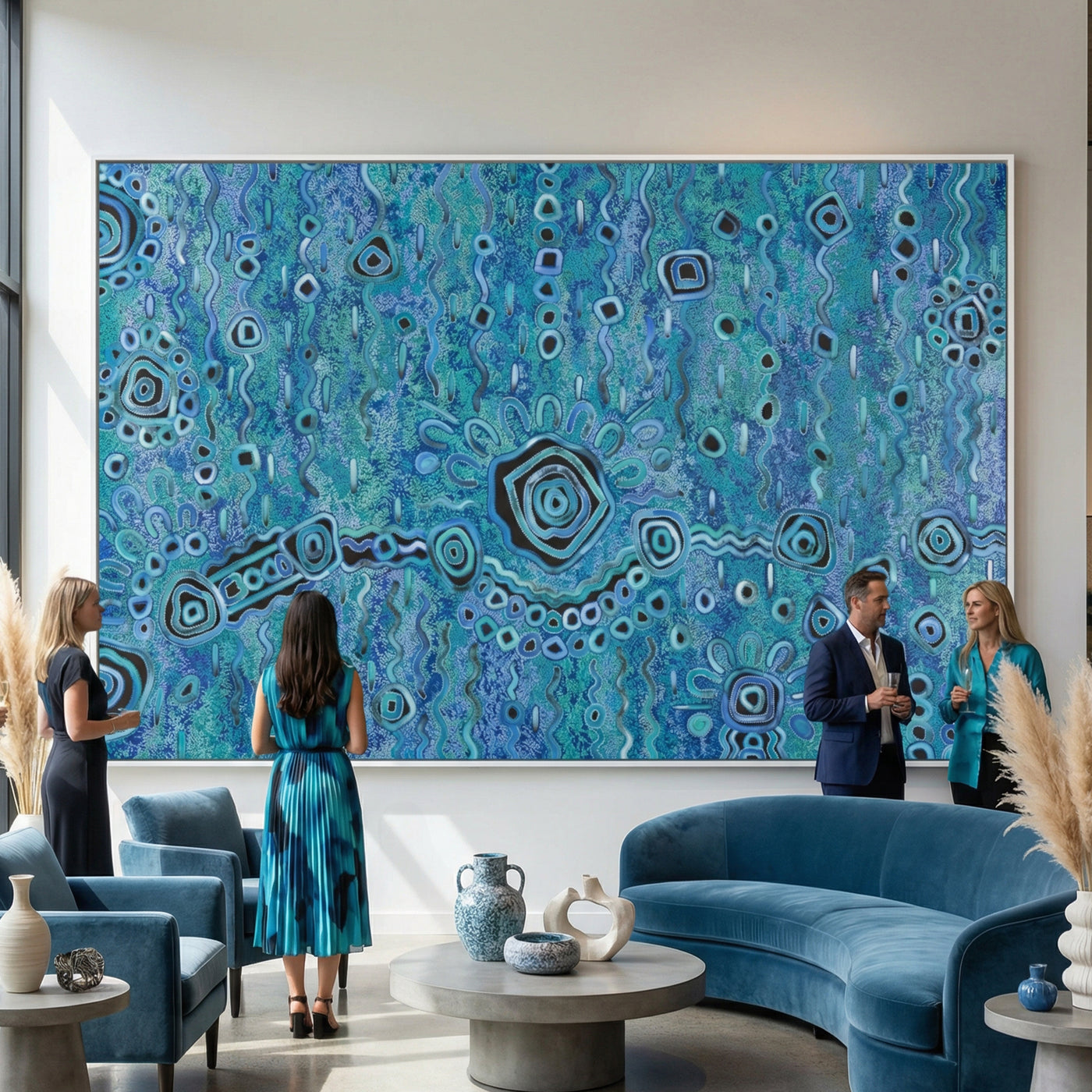 Blue Rain – Original Aboriginal Painting