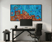Aboriginal Art Desert meets the Sea Painting by Kelly