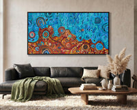 Aboriginal Art Desert meets the Sea Painting by Kelly