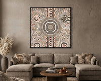 Modern Aboriginal artwork inspired by camping on Country and storytelling traditions