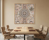 Luxury Aboriginal art print in white float frame for contemporary interiors