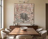 Contemporary Aboriginal art print styled in corporate boardroom interior