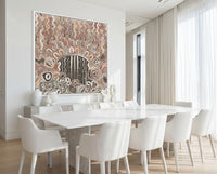 Large Aboriginal canvas artwork inspired by family and connection to Country