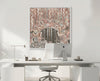 Contemporary Aboriginal art print by Kelly Taylor styled in modern office interior