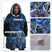 Blue Rain Aboriginal Hooded Blanket